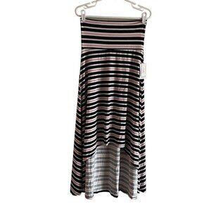 LuLaRoe Women S Multicolor Stripe Pull-On Stretch High Low Olivia Maxi Skirt NWT
